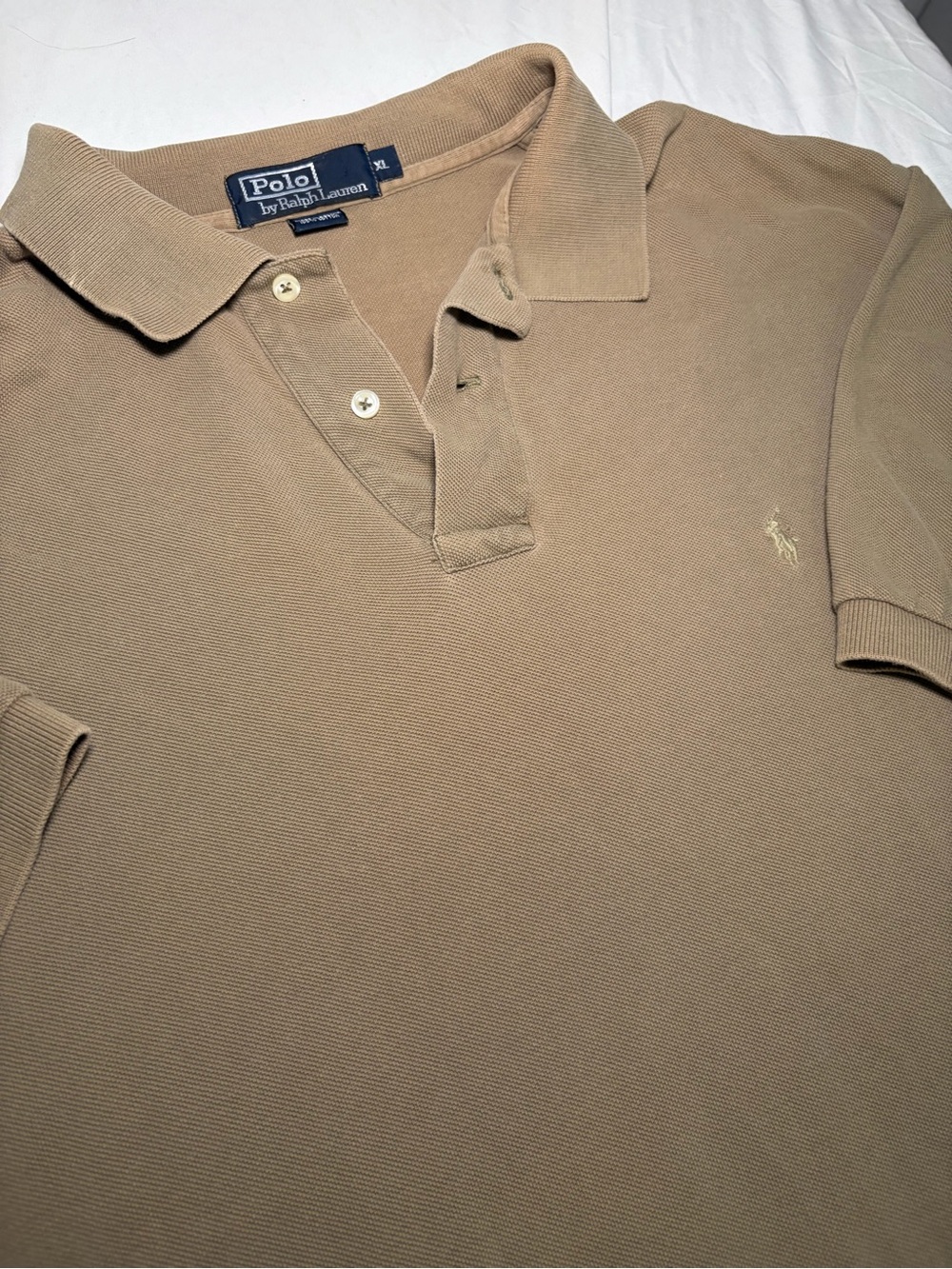 Ralph Lauren Men's Polo in Light Tan Short Sleeve Size XL